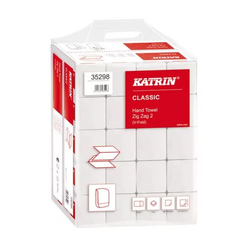 Kéztörlő 2 rétegű Z hajtogatású 200 lap/csomag 20 csomag/karton Classic Handy Pack Katrin_35298  fehérített