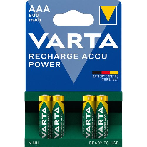 Elem tölthető akku AAA mikro 800 mAH Power 4 db/csomag, Varta