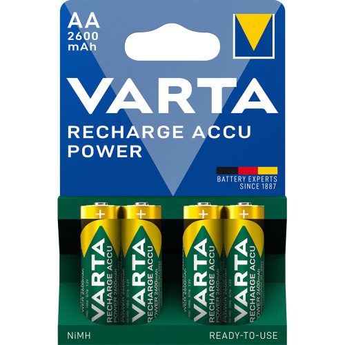 Elem tölthető akku AA ceruza 2600 mAH Power 4 db/csomag, Varta