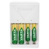 Elemtöltő, akku Plug töltő + 4 db AA 2100 mAH Varta